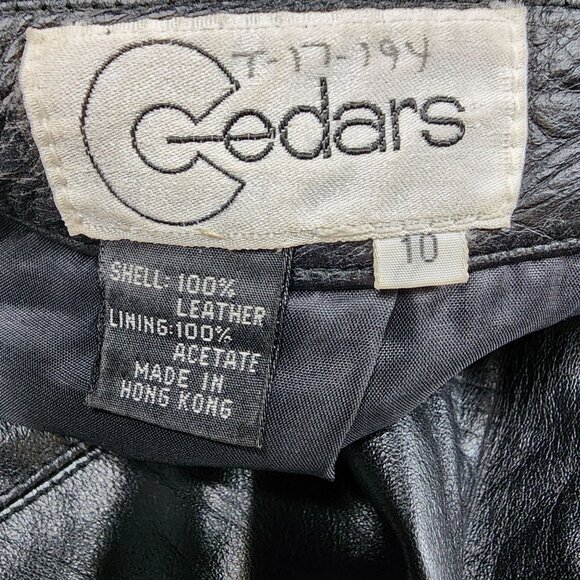 Vintage Cedars Black Leather Skirt Women's Size 10 - Picture 3 of 6